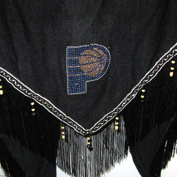 NBA Indiana Pacers Beaded Fringe Shawl - Picture 2 of 5